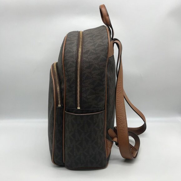 Michael Kors Brown Coated Canvas  Medium Abbey Backpack main image 9